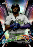 2024 Junior Caminero Topps Chrome Logofractor Rookie FUTURE STARS RC #FSLE-5 TAMPA BAY RAYS