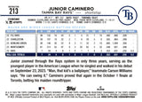 2024 Junior Caminero Topps Chrome Rookie REFRACTOR RC #213 TAMPA BAY RAYS