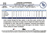 2024 Junior Caminero Topps Chrome Rookie PRISM REFRACTOR RC #213 TAMPA BAY RAYS