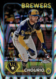 2024 Jackson Chourio Rookie Topps Chrome RAYWAVE RC #161 MILWAUKEE BREWERS 1