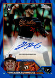 2023 Grayson Rodriguez Autograph Rookie Topps Chrome BLUE RAYWAVE 043/150 AUTO RC #AC-GR BALTIMORE ORIOLES