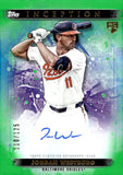 2024 Jordan Westburg Autograph Rookie Topps INCEPTION GREEN 110/125 #BRES-JWE BALTIMORE ORIOLES