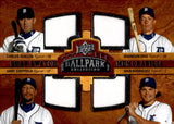 2008 Carlos Guillen Brandon Inge Gary Sheffield Ivan Rodriguez Relic Upper Deck BALLPARK COLLECTION QUAD RELIC #208 DETROIT TIGERS