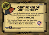 1999 Curt Simmons Autograph Sports Illustrated by Fleer AUTOGRAPH COLLECTION AUTO PHILADELPHIA PHILLIES