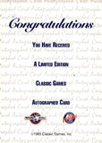 1993 Paul Shuey Autograph Classic Best CLASSIC GAMES AUTOGRAPH CANTON-AKRON INDIANS