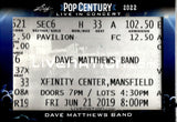 2022 Dave Matthews Band Leaf Pop Century Live in Concert Ticket Stub Relic #LIC-54