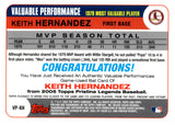 2005 Keith Hernandez Bat Relic Topps Pristine Baseball #VP-KH VALUABLE PERFORMANCE ST. LOUIS CARDINALS