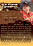 1999 Mark McGwire Topps Finest Baseball #M27 1387/1400 MILESTONES REFRACTOR ST. LOUIS CARDINALS WITH COATING