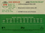 2023 Zack Wheeler Topps Chrome Platinum Anniversary Edition GOLD WAVE REFRACTOR 07/50 #379 Philadelphia Phillies