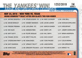 2019 The Yankees Win! Topps Series 1 Baseball 1252/2019 GOLD  #14 New York Yankees