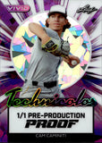 2025 Cam Caminiti Leaf Vivid Baseball Technicolor Pre-Production Proof 1/1 Atlanta Braves