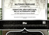 2025 Alfonso Soriano Relic Auto Autograph Topps Tier One Baseball Signature Swatches Dual Relic Autograph 131/165 #SPDRA-AS New York Yankees