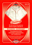 2025 Rogers Hornsby Relic Leaf Lumber Baseball Going Streaking Bat Relics 1/2 #GS-15 St. Louis Cardinals