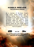 2025 Koska Reeves Topps Chrome Star Wars Orange Refractor 27/25 #AV-76 Aurebesh Variant The Mandalorian