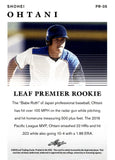 2018 Shohei Ohtani Leaf Premier Rookie #PR-05 Los Angeles Angels