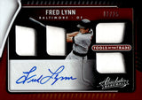 2022 Fred Lynn Auto Autograph Relic Panini Absolute Baseball Tools of the Trade Orange 02/25 #TT4S-FL Baltimore Orioles