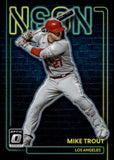 2022 Mike Trout Panini Donruss Optic Baseball Silver Neon #NEON-3 Los Angeles Angels