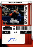 2022 Jarren Duran Auto Autograph Panini Contenders Baseball ROOKIE RC Rookie Ticket #10 Boston Red Sox