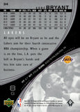 2002-03 Kobe Bryant Upper Deck SPx Basketball #34 Los Angeles Lakers