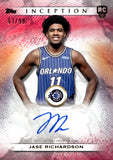 2025-26 Jase Richardson Rookie Auto Autograph Topps Inception Basketball Pink 51/99 #RA-JR Orlando Magic