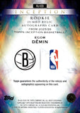 2025-26 Egor Demin Rookie Auto Autograph Relic Topps Inception Basketball Jumbo Relic Autograph #RJ-ED Brooklyn Nets 2