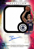 2025-26 Yanic Konan-Niederhauser Rookie Auto Autograph Relic Topps Inception Basketball Jumbo Relic Autograph Pink 08/99 #RJ-YK Los Angeles Clippers