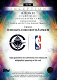 2025-26 Yanic Konan-Niederhauser Rookie Auto Autograph Relic Topps Inception Basketball Jumbo Relic Autograph Pink 90/99 #RJ-YK Los Angeles Clippers
