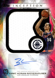 2025-26 Yanic Konan-Niederhauser Rookie Auto Autograph Relic Topps Inception Basketball Jumbo Relic Autograph Pink 90/99 #RJ-YK Los Angeles Clippers