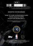 2025-26 Donte DiVincenzo Auto Autograph Topps Inception Basketball Rise to Fame Signatures #RF-DD Minnesota Timberwolves