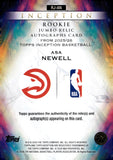 2025-26 Asa Newell Rookie Auto Autograph Relic Topps Inception Basketball Jumbo Relic Autograph #RJ-AN Atlanta Hawks