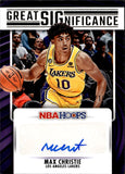 2023-24 Max Christie Auto Autograph Panini Hoops Basketball Great Significance Gold 07/10 #GS-CHM Los Angeles Lakers