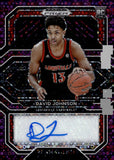 2021 David Johnson Auto Autograph Panini Prizm Draft Picks Basketball ROOKIE RC Purple Disco 48/50 #CP-DJO Louisville