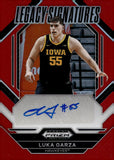 2023 Luka Garza Auto Autograph Panini Prizm Draft Picks Basketball ROOKIE RC Red 11/49 #LS-LGZ Iowa