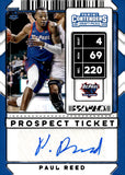 2020 Paul Reed Auto Autograph Panini Contenders Draft Picks Basketball ROOKIE RC #131 DePaul Blue Demons