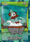 2025 Cecil Star Topps Chrome SpongeBob SquarePants 25th Anniversary Aqua Lava Refractor 142/199 #40