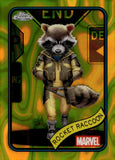 2025 Rocket Raccoon Topps Chrome Marvel Yellow Lava Refractor #120 1