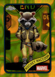 2025 Rocket Raccoon Topps Chrome Marvel Yellow Lava Refractor #120 2