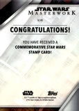2022 Rey Relic Topps Star Wars Masterwork Commemorative Stamp Card #SC-RS