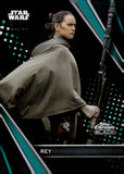 2023 Rey Topps Chrome Black Star Wars Green Refractor 28/99 #10