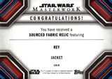 2023 Rey Relic Topps Star Wars Masterwork Sourced Fabric Relic Jacket #CR-R