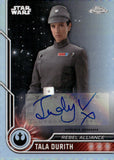 2023 Indira Varma as Tala Durith Auto Autograph Topps Chrome Star Wars Rebel Alliance Refractor #14