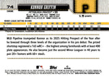 2026 Konnor Griffin Topps Chrome Baseball Rookie Baseball Seams Refractor #74 Pittsburgh Pirates