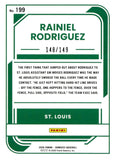 2026 Rainiel Rodriguez Panini Donruss Baseball Rated Rookie Blue 148/149 #199 St. Louis Cardinals