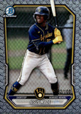 2026 Jesus Made Topps Bowman Chrome Baseball Diamond Plate 062/100 #BCP-96 Milwaukee Brewers