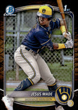 2025 Jesus Made Topps Bowman Chrome Baseball 1st Bowman Reptilian #BCP-50 Milwaukee Brewers