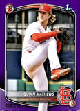 2025 Quinn Mathews Topps Bowman Chrome Baseball 1st Bowman Purple 036/250 #BP-25 St. Louis Cardinals