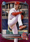 2025 Quinn Mathews Topps Bowman Chrome Baseball 1st Bowman Fuchsia Wave 102/199 #BCP-25 St. Louis Cardinals
