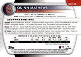 2025 Quinn Mathews Topps Bowman Chrome Baseball 1st Bowman Fuchsia Wave 102/199 #BCP-25 St. Louis Cardinals