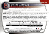 2025 Quinn Mathews Auto Autograph Topps Bowman Chrome Baseball 1st Bowman Purple Refractor 046/250 #CPA-QM St. Louis Cardinals