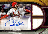 2025 Alec Burleson Auto Autograph Relic Topps Museum Collection Baseball Signature Swatches Dual Relic Autograph 71/75 #SPDRA-AB St. Louis Cardinals